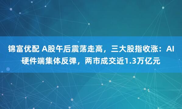 锦富优配 A股午后震荡走高，三大股指收涨：AI硬件端集体反弹，两市成交近1.3万亿元