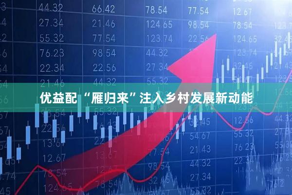优益配 “雁归来”注入乡村发展新动能