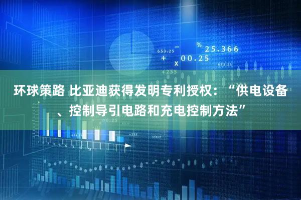 环球策路 比亚迪获得发明专利授权：“供电设备、控制导引电路和充电控制方法”