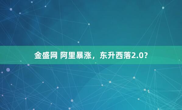 金盛网 阿里暴涨，东升西落2.0？